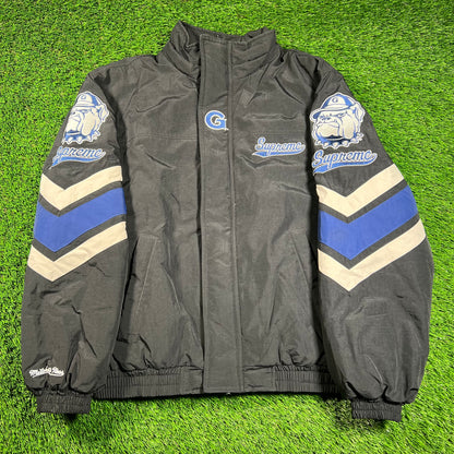 Supreme Mitchell & Ness NCAA Hooded Jacket Georgetown Black (2024) Size Small NEW x16125
