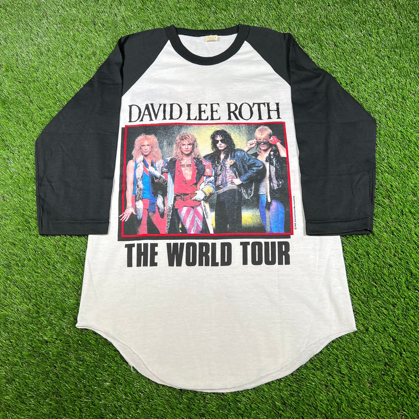 1996 David Lee Roth World Tour White Baseball Tee Size Medium USED v16613