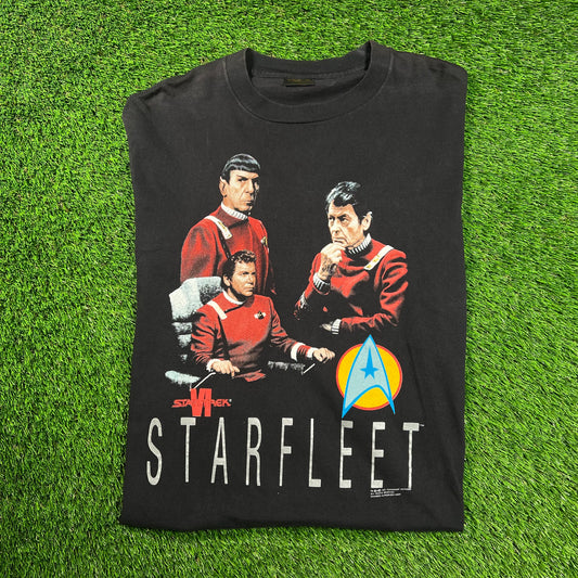 1991 Star Trek "Fleet vs. Klingons" Black Tee Size XL USED v18440