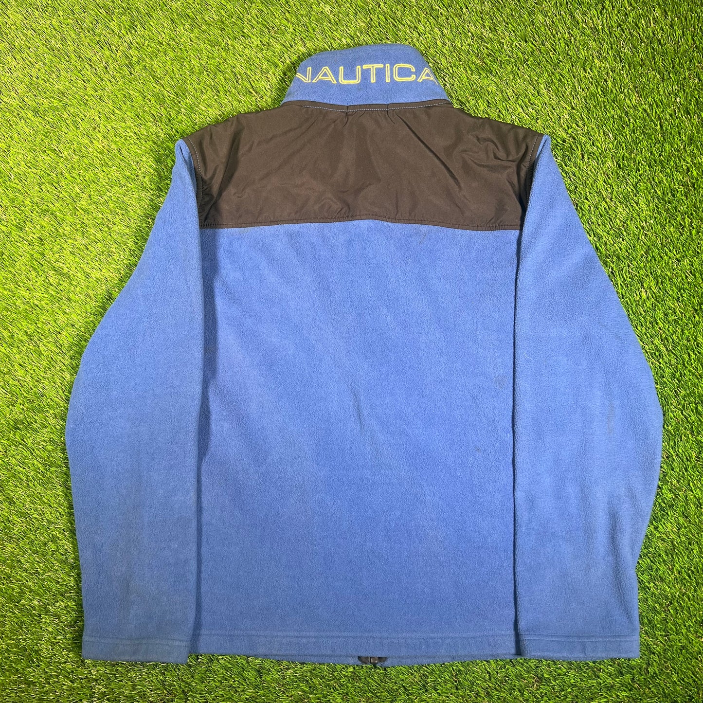 Y2K Nautica Blue Full Zip Fleece Size Medium USED v17987