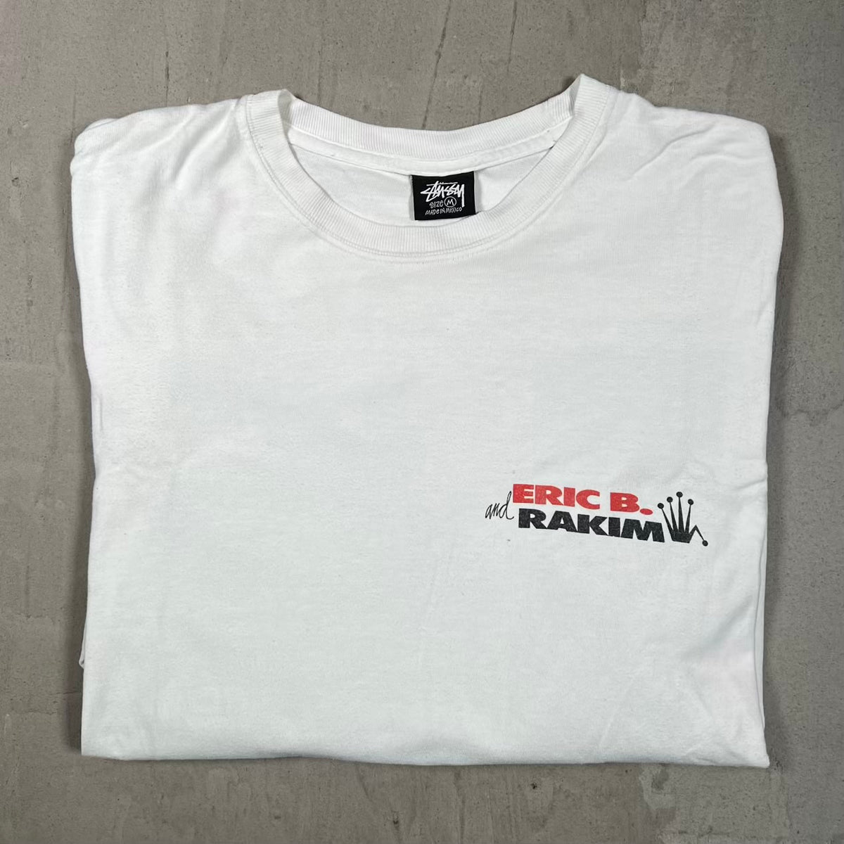Stussy Eric B & Rakim "Move the Crowd" White Longsleeve Size Medium USED x18403