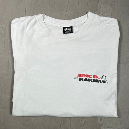 Stussy Eric B & Rakim "Move the Crowd" White Longsleeve Size Medium USED x18403