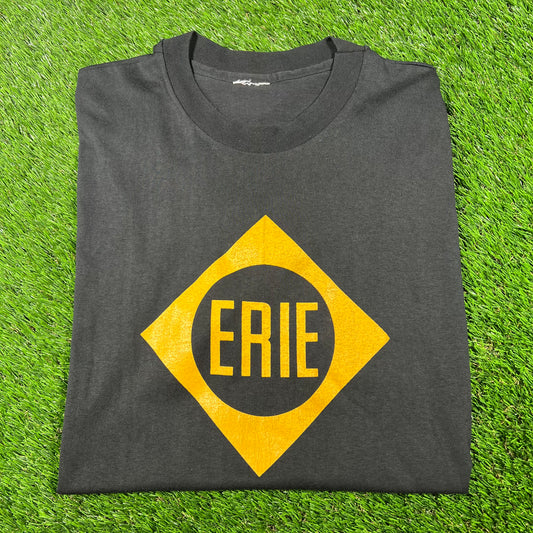 1990s Erie Railroad Black Tee Size XL USED v16860