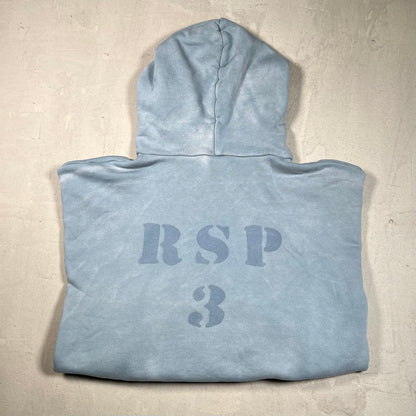 GV Gallery Sky Lounge RSP 3 Washed Blue Hoodie Size Large USED x17580