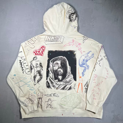 HMDD Sketch Cream Hoodie Size XL USED x18679