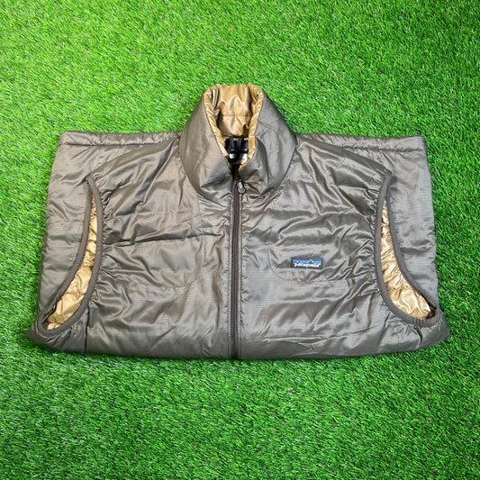 Patagonia Brown MicroDown Vest Size Large USED v18844