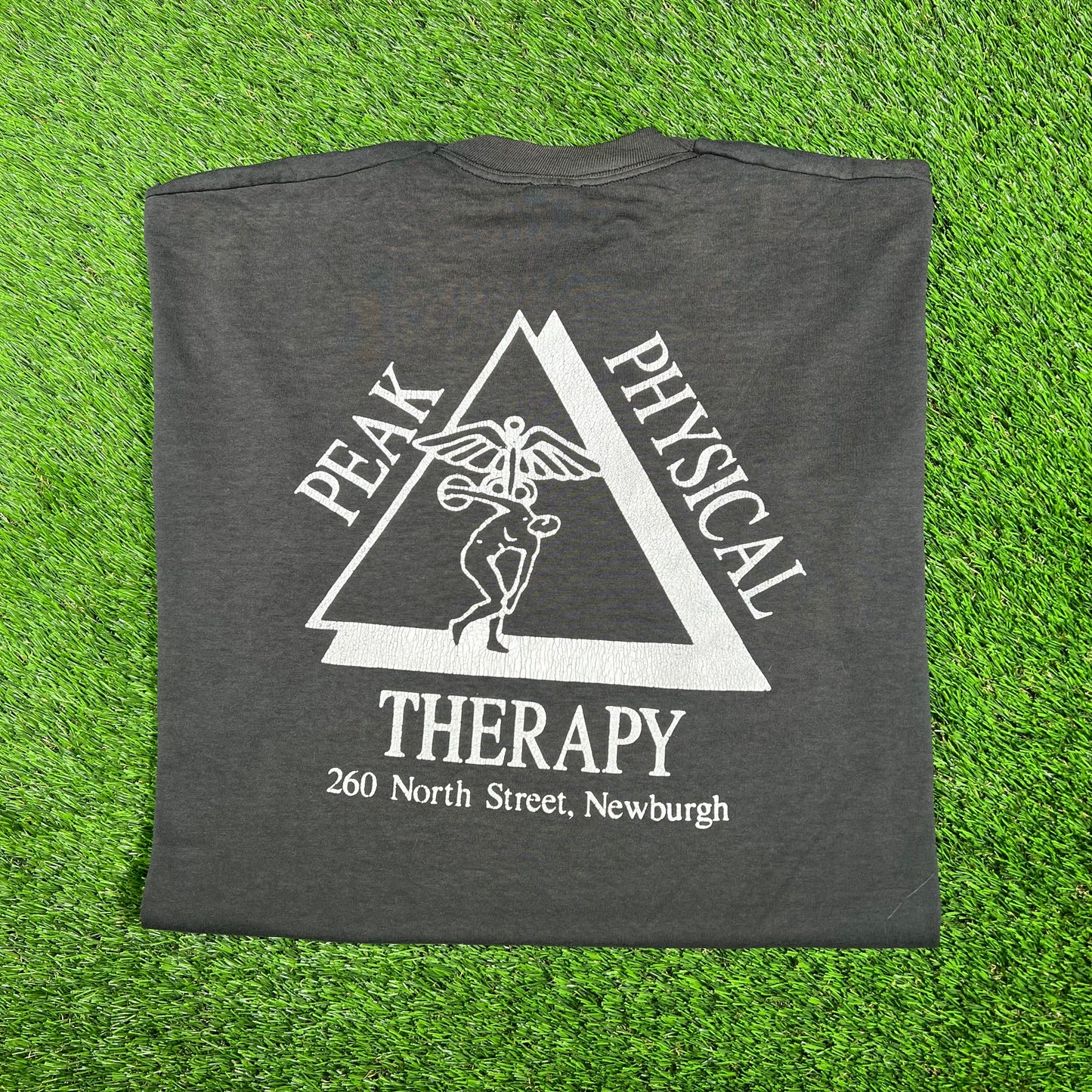 Y2K Peak Physical Therapy Black Tee Size XL USED v17437