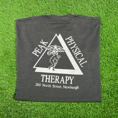 Y2K Peak Physical Therapy Black Tee Size XL USED v17437