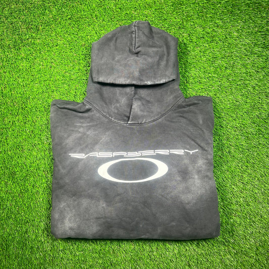 GV Gallery Raspberry Hills O Logo Washed Black Hoodie Size XL USED x16705