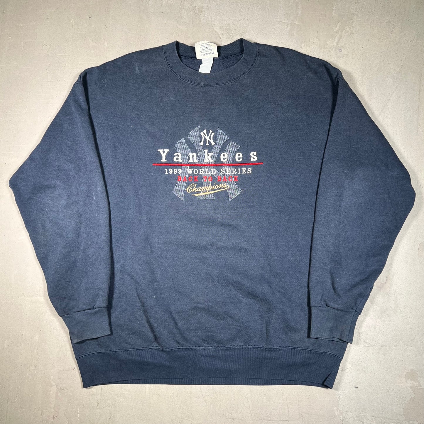 1999 New York Yankees Navy Champiions Crewneck Size XL USED v19067