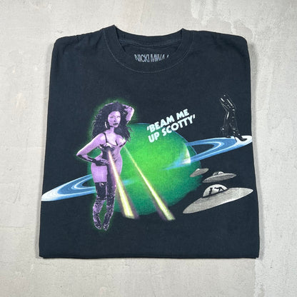 Nicki Minaj Beam Me Up Scotty Black Tee Size Medium USED x17215