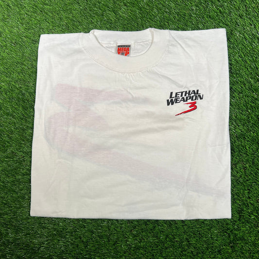 1992 Lethal Weapon 3 Promo White Tee Size XL USED v18050