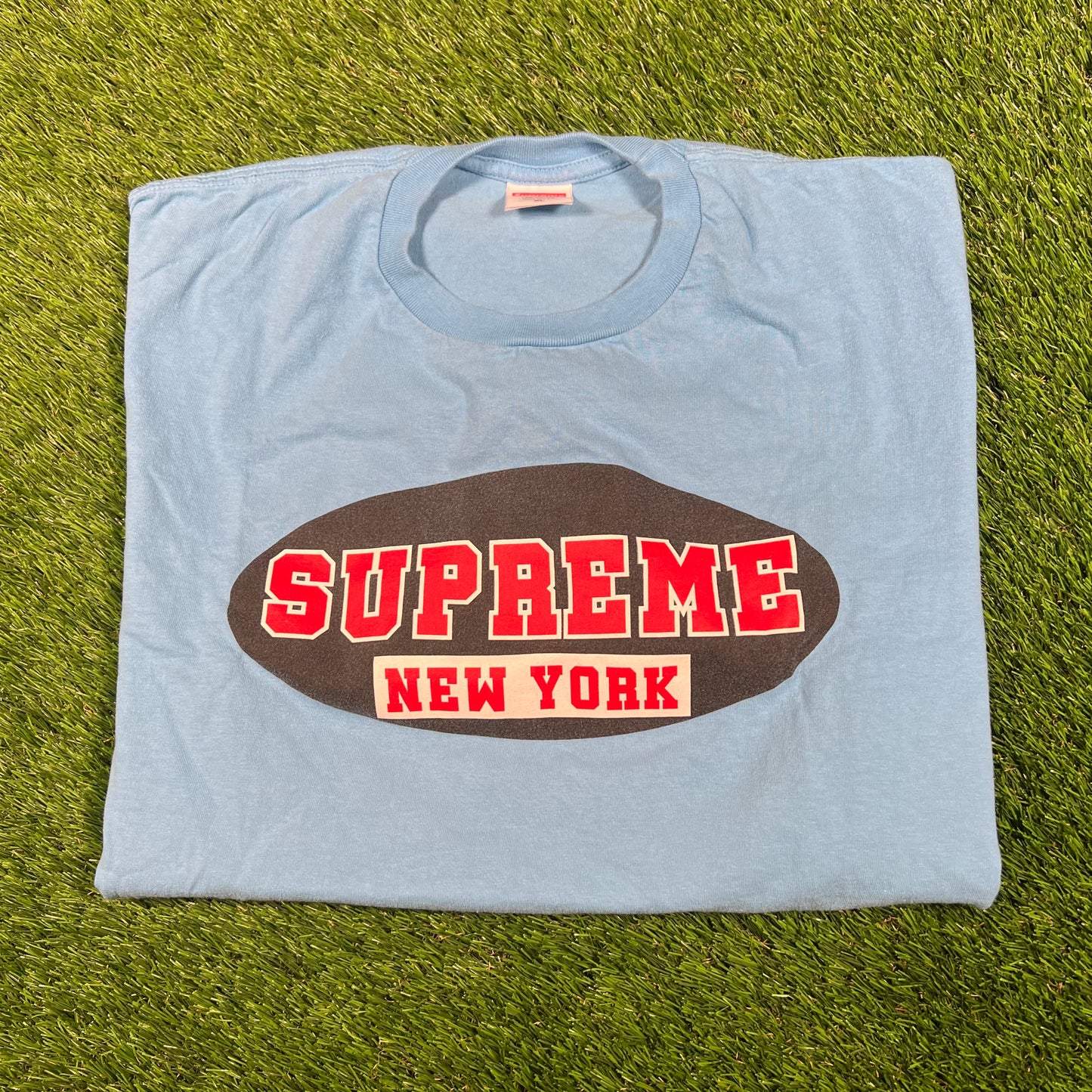 Supreme Bright Blue New York Tee (2023) Size XL USED x15856