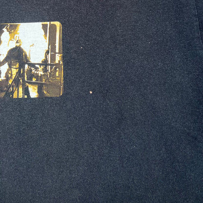 1999 Navy Ssur 'man On Fire Black Tee Size Large USED x17343