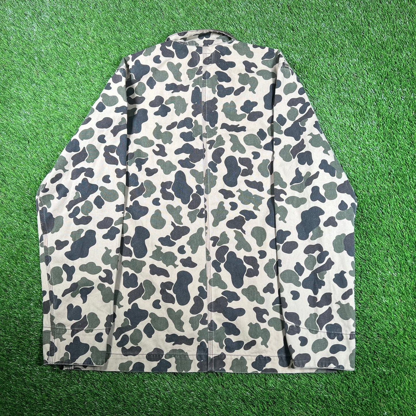 Carhartt WIP Green Camo State Button Up Jacket Size Large USED v18063