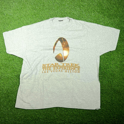 Y2K Star Trek "The Experience" Grey Tee Size XL USED v17543