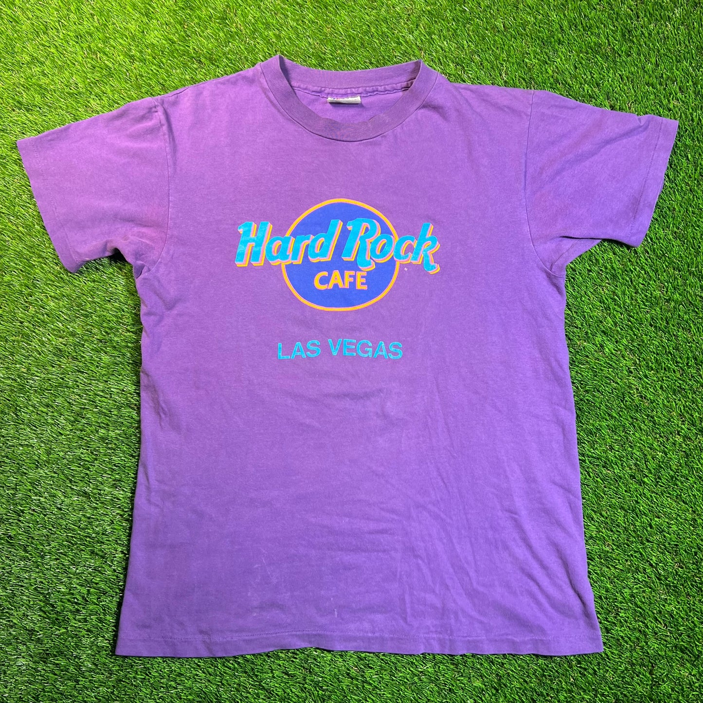 1990s Hard Rock Cafe Purple Tee Size Large USED v18891