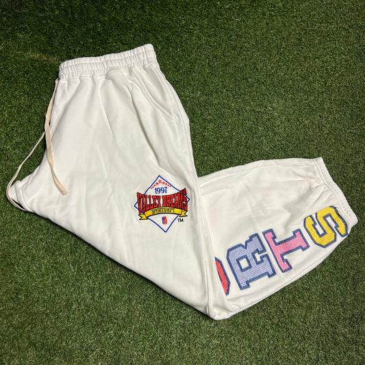 Vale Valley Dreams Sports Dept White Sweatpants Size XL USED x14140