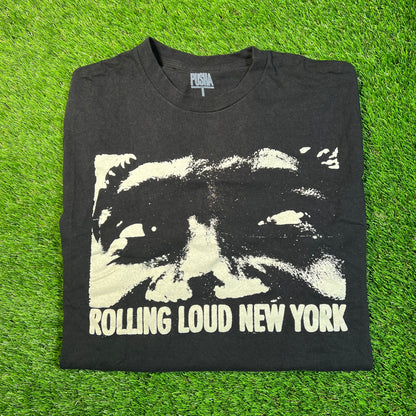 Pusha T Rolling Loud Album of The Year Black Tee Size Large USED x16796