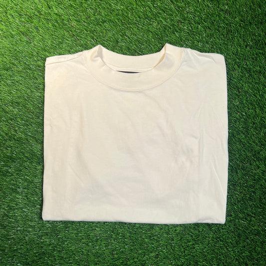 Essentials Fear of God FOG Back Logo Cream Tee SIze Medium USED x16989