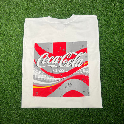 Y2K Coca Cola Classic Odd Job White Tee Size XL USED v17567