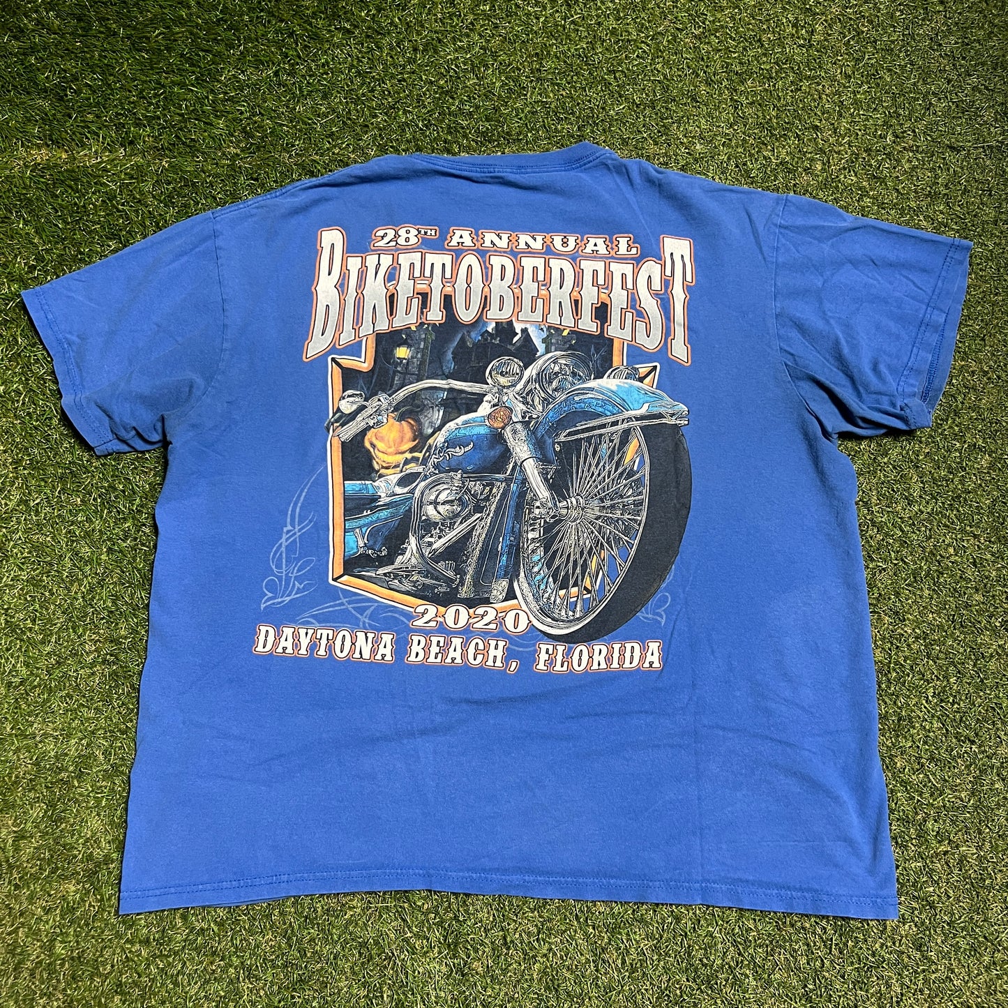 2020 Daytona Beach Biketoberfest Blue Tee Size XL USED v16487
