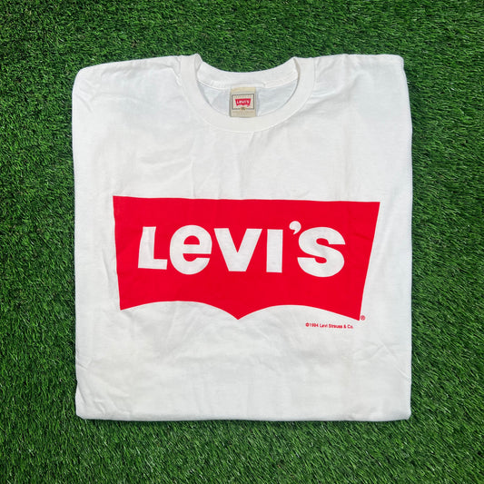 1990's Levis Red Tab Logo White Tee Size XL NEW v18428
