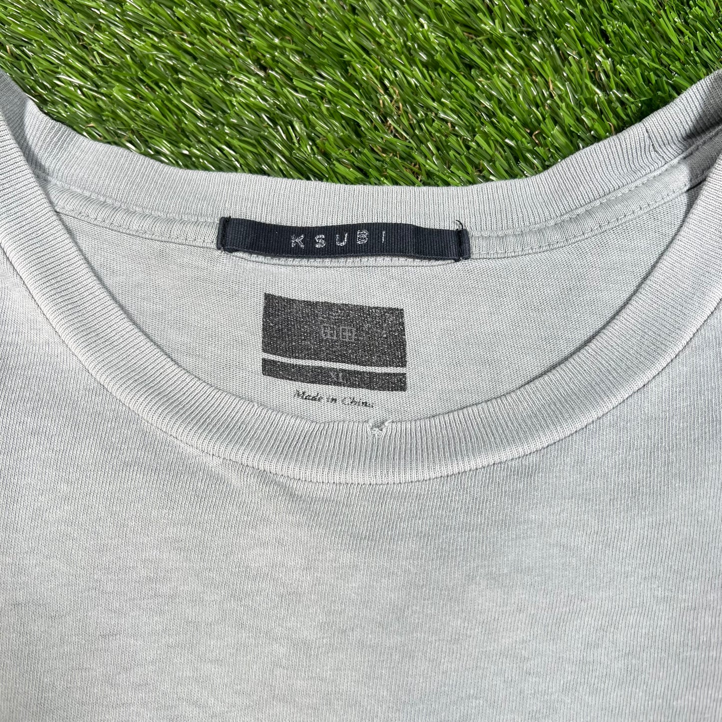 Ksubi Faded Middle Logo Seafoam Tee Size XL USED x14468