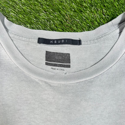 Ksubi Faded Middle Logo Seafoam Tee Size XL USED x14468