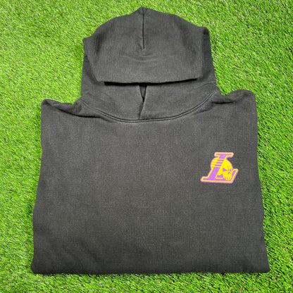 Warren Lotas Lakers Trouble in The Bubble Black Hoodie Size Large USED x14753