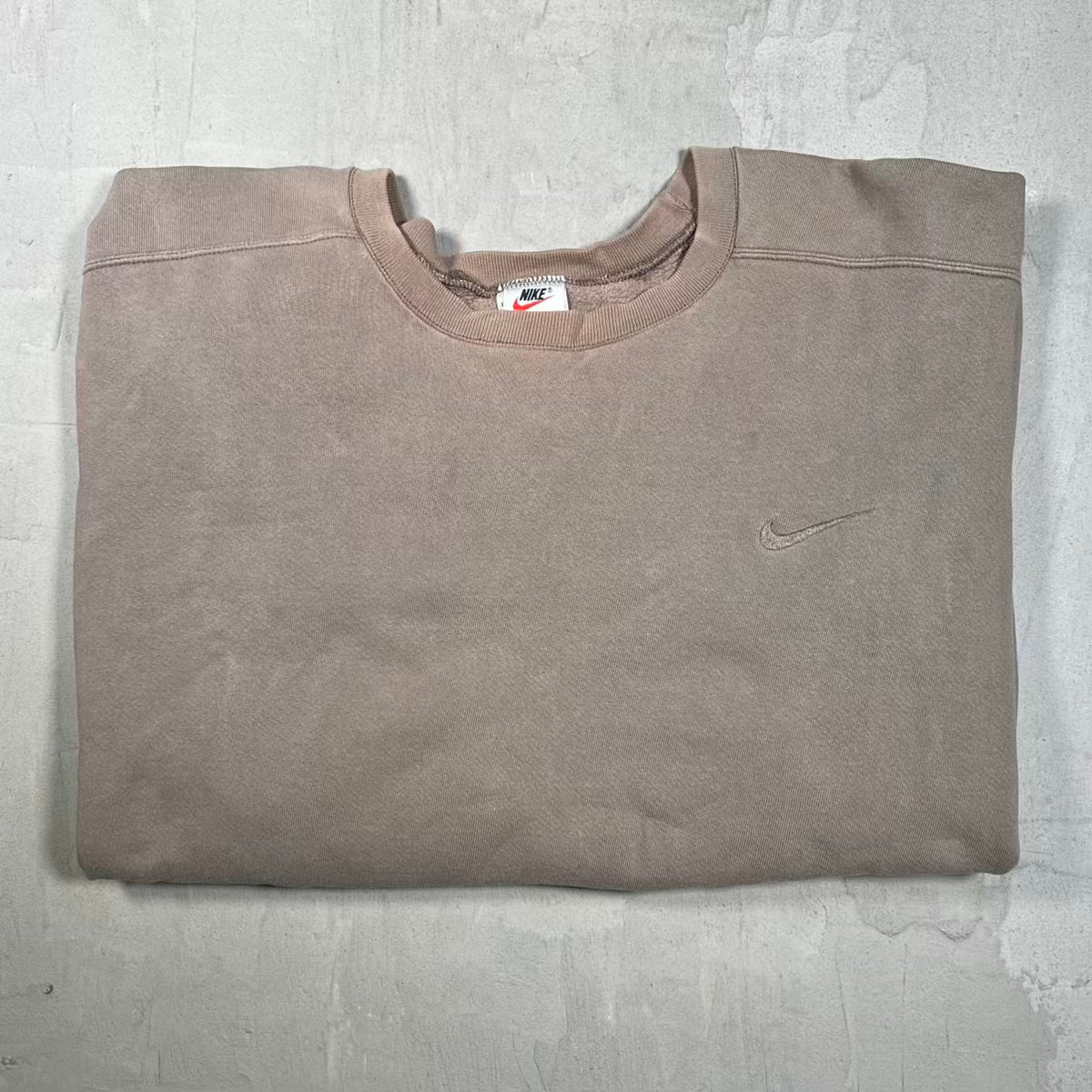 1990s Nike Washed Brown Crewneck Size XXL USED v20198