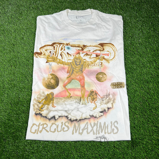 Travis Scott Circus Maximus White Angel Tee Size Large USED x14492