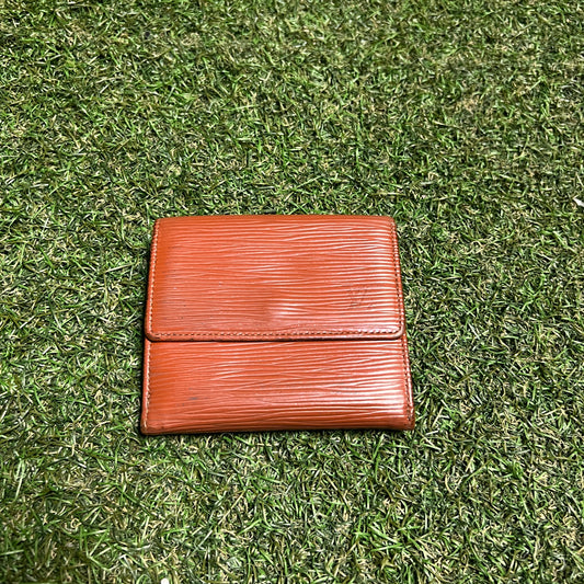 1990s Louis Vuitton Epi Leather Elis Trifold Brown Wallet USED x13982
