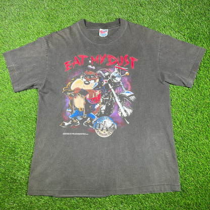 1992 Taz "Eat My Dust" Black Tee Size XL USED