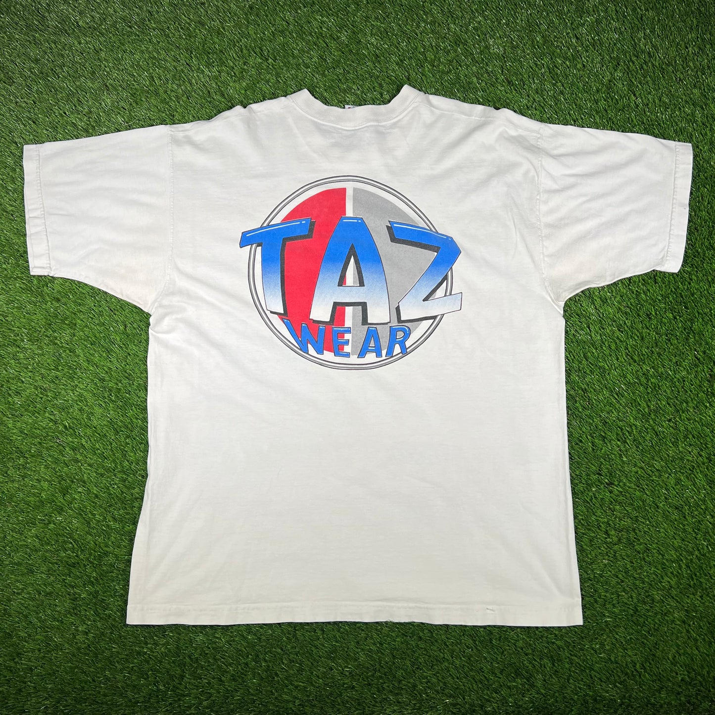 1995 Taz White "Always Rugged" Hilfiger Spoof Tee Size XL USED v17251