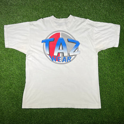 1995 Taz White "Always Rugged" Hilfiger Spoof Tee Size XL USED v17251
