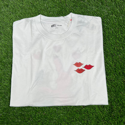 Kaws Uniqlo Warhol Pink Bunny White Tee Size Large NEW x14618