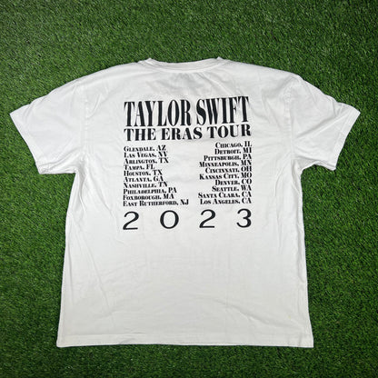 Taylor Swift The Eras Tour White Tee Size XL USED v17092