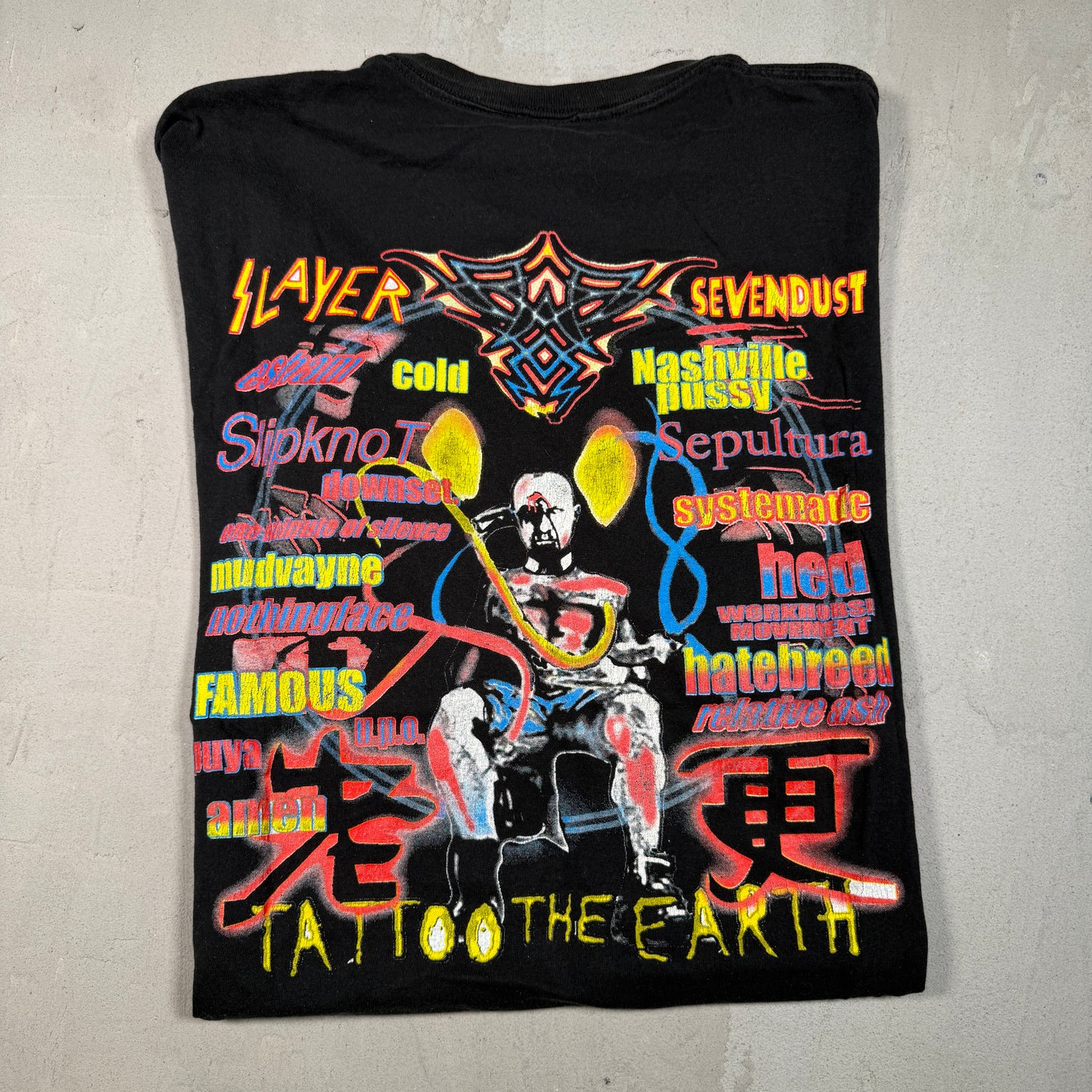 2000 Tattoo The Earth Ink Tour Tee Black Size XL USED v18267