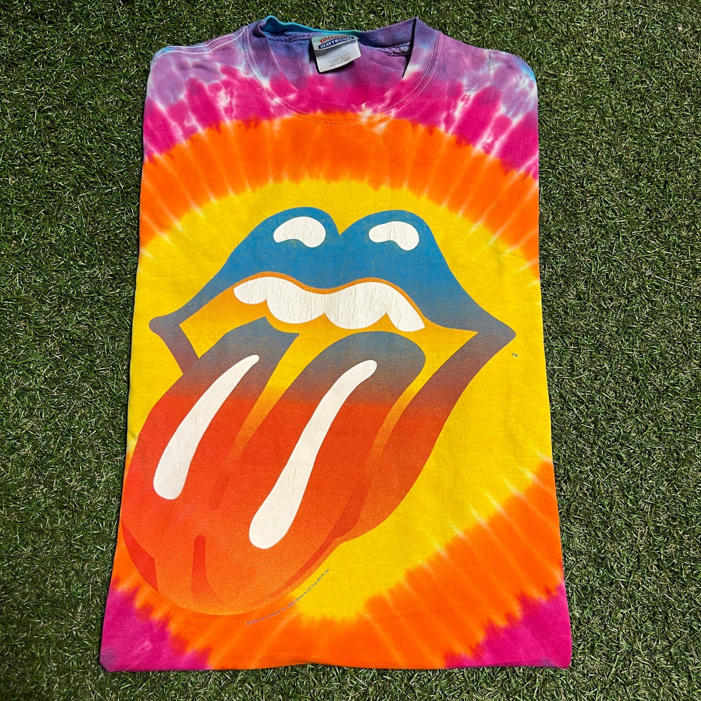 2002 Rolling Stones Tie Dye Tee Size Medium USED v16299