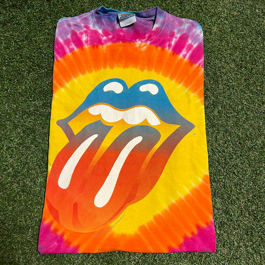 2002 Rolling Stones Tie Dye Tee Size Medium USED v16299