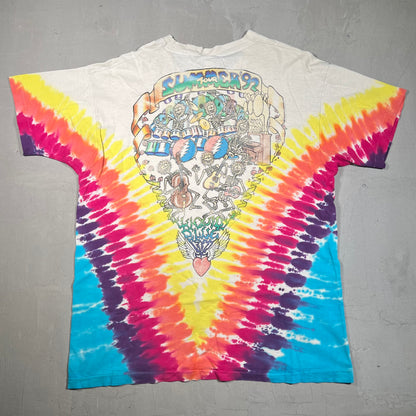 Grateful Dead Skeleton Holding Lightning Tie Dye 1992 Tee Size XL USED v7996