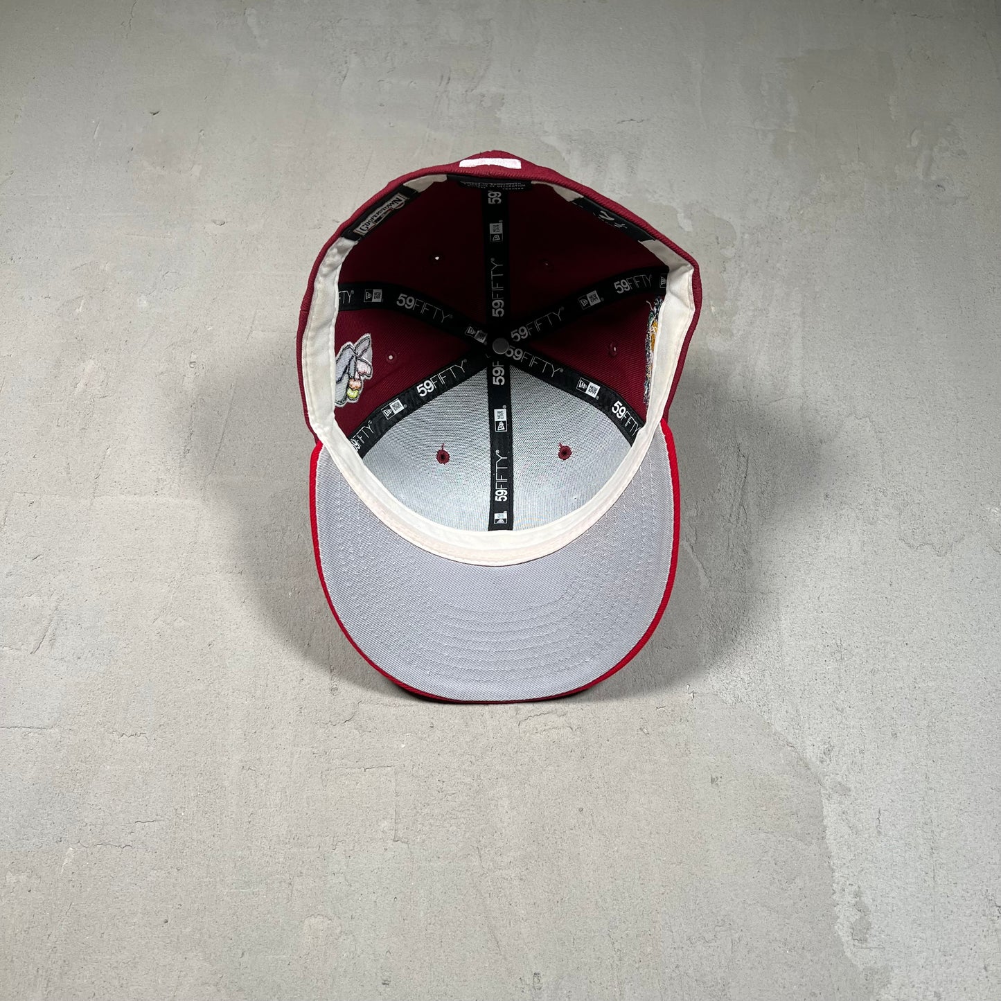 New Era MLB Jae Tips Wine Red Fitted Hat Size 7 1/2 USED x17237
