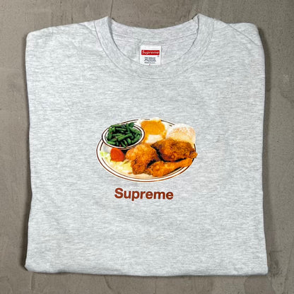 Supreme Chicken Dinner Tee Ash Grey (2018) Size Large USED x18524