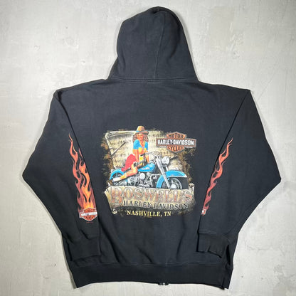 2011 Harley Davidson Nashville Black Full Zip Hoodie Size XL USED v20240