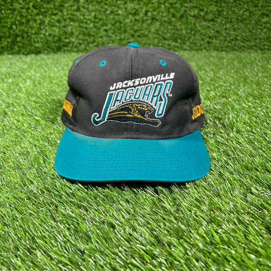 1990s Jacksonville Jaguars Black/Teal Snapback Hat USED v17110