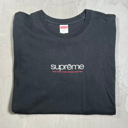 Supreme Classic Logo Black Tee Size Large USED x18497