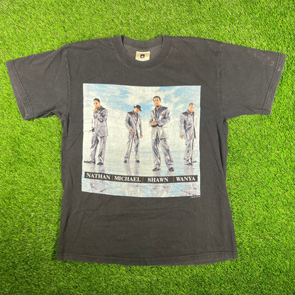 2000 Boys 2 Men Crew Black Tee Size Large USED v18060