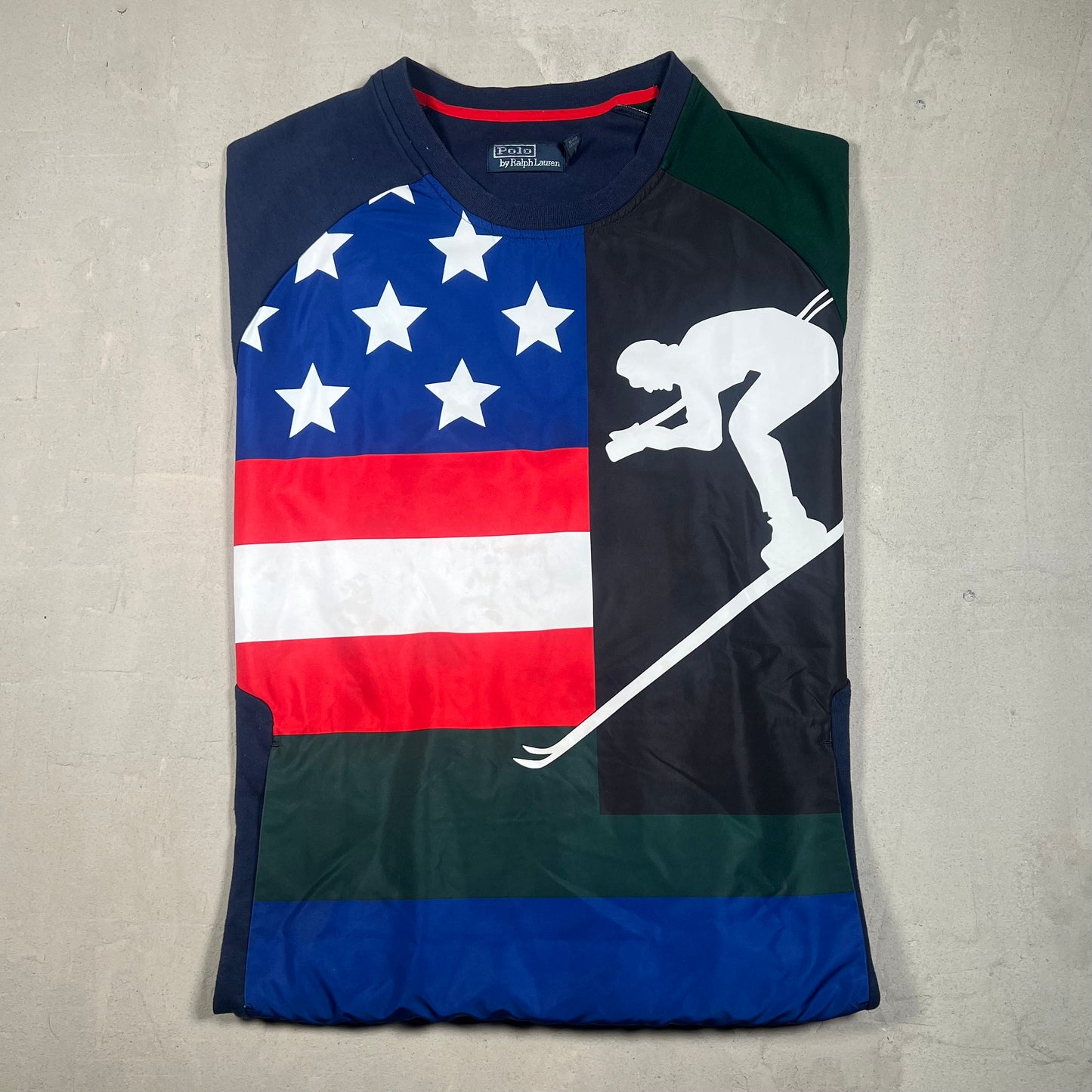Polo Ralph Lauren Flag Skiing Crewneck Size XL USED v18941