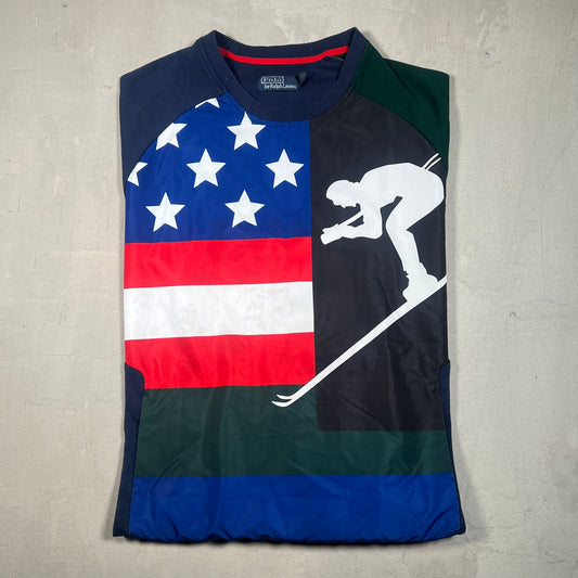 Polo Ralph Lauren Flag Skiing Crewneck Size XL USED v18941